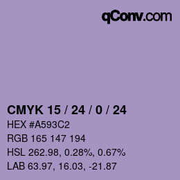 颜色代码: CMYK 15 / 24 / 0 / 24 | qconv.com