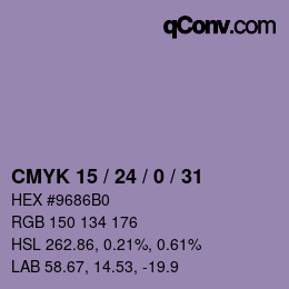 カラーコード: CMYK 15 / 24 / 0 / 31 | qconv.com