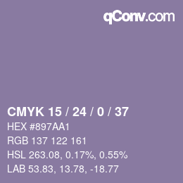 カラーコード: CMYK 15 / 24 / 0 / 37 | qconv.com