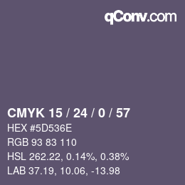 カラーコード: CMYK 15 / 24 / 0 / 57 | qconv.com