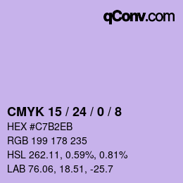 Color code: CMYK 15 / 24 / 0 / 8 | qconv.com