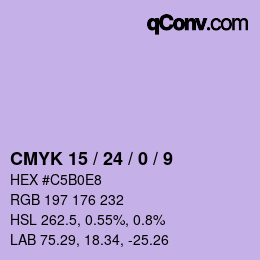 Código de color: CMYK 15 / 24 / 0 / 9 | qconv.com