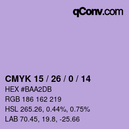Color code: CMYK 15 / 26 / 0 / 14 | qconv.com