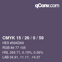 カラーコード: CMYK 15 / 26 / 0 / 59 | qconv.com