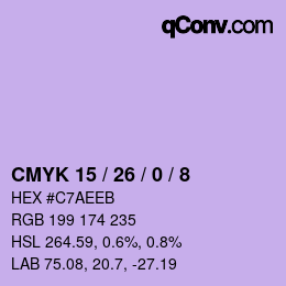 Color code: CMYK 15 / 26 / 0 / 8 | qconv.com