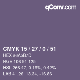 Código de color: CMYK 15 / 27 / 0 / 51 | qconv.com