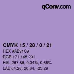 颜色代码: CMYK 15 / 28 / 0 / 21 | qconv.com