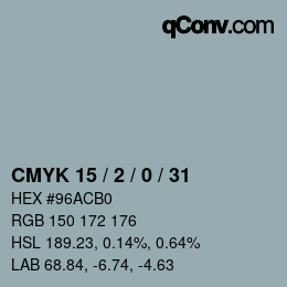 Color code: CMYK 15 / 2 / 0 / 31 | qconv.com