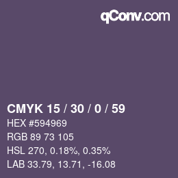 カラーコード: CMYK 15 / 30 / 0 / 59 | qconv.com