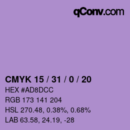 Código de color: CMYK 15 / 31 / 0 / 20 | qconv.com