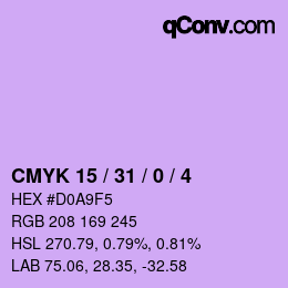 Color code: CMYK 15 / 31 / 0 / 4 | qconv.com