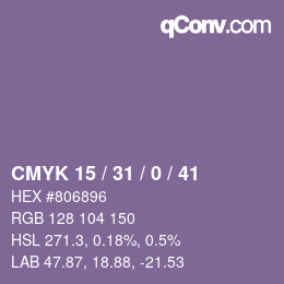 Color code: CMYK 15 / 31 / 0 / 41 | qconv.com