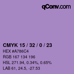 カラーコード: CMYK 15 / 32 / 0 / 23 | qconv.com