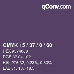 Color code: CMYK 15 / 37 / 0 / 60 | qconv.com