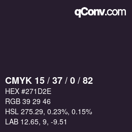 Color code: CMYK 15 / 37 / 0 / 82 | qconv.com