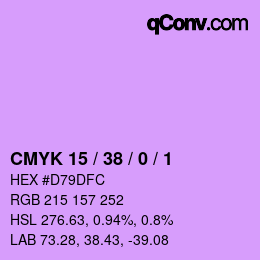 Farbcode: CMYK 15 / 38 / 0 / 1 | qconv.com