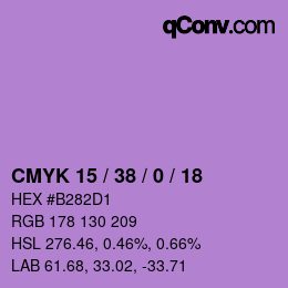 颜色代码: CMYK 15 / 38 / 0 / 18 | qconv.com