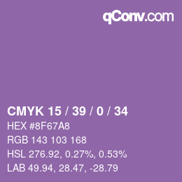颜色代码: CMYK 15 / 39 / 0 / 34 | qconv.com
