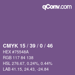 颜色代码: CMYK 15 / 39 / 0 / 46 | qconv.com