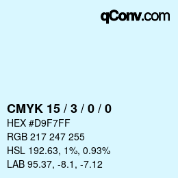 颜色代码: CMYK 15 / 3 / 0 / 0 | qconv.com