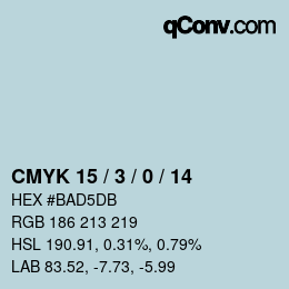 カラーコード: CMYK 15 / 3 / 0 / 14 | qconv.com