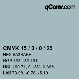 Color code: CMYK 15 / 3 / 0 / 25 | qconv.com