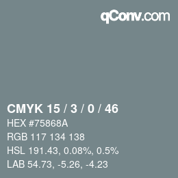 Color code: CMYK 15 / 3 / 0 / 46 | qconv.com