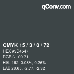 Color code: CMYK 15 / 3 / 0 / 72 | qconv.com