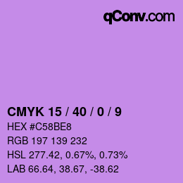 Color code: CMYK 15 / 40 / 0 / 9 | qconv.com