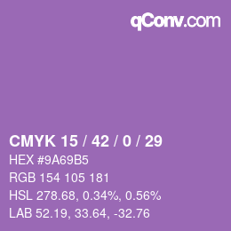 カラーコード: CMYK 15 / 42 / 0 / 29 | qconv.com