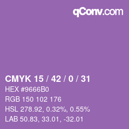 Color code: CMYK 15 / 42 / 0 / 31 | qconv.com