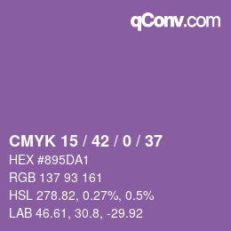Color code: CMYK 15 / 42 / 0 / 37 | qconv.com