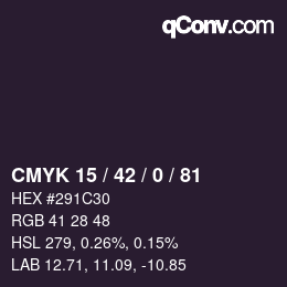 Color code: CMYK 15 / 42 / 0 / 81 | qconv.com