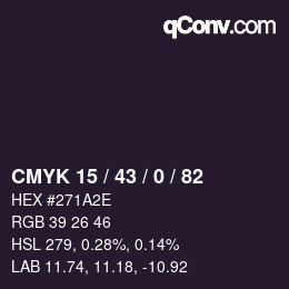 颜色代码: CMYK 15 / 43 / 0 / 82 | qconv.com