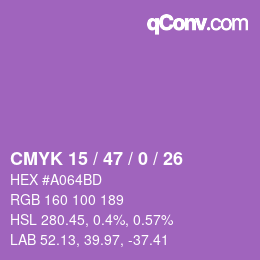 Color code: CMYK 15 / 47 / 0 / 26 | qconv.com