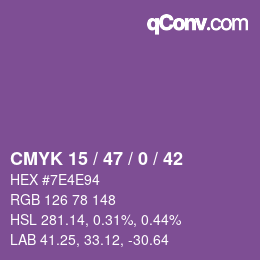 颜色代码: CMYK 15 / 47 / 0 / 42 | qconv.com