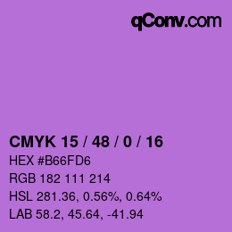 Farbcode: CMYK 15 / 48 / 0 / 16 | qconv.com