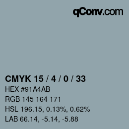 Color code: CMYK 15 / 4 / 0 / 33 | qconv.com