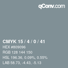 Color code: CMYK 15 / 4 / 0 / 41 | qconv.com