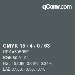 Color code: CMYK 15 / 4 / 0 / 63 | qconv.com