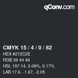 Color code: CMYK 15 / 4 / 0 / 82 | qconv.com