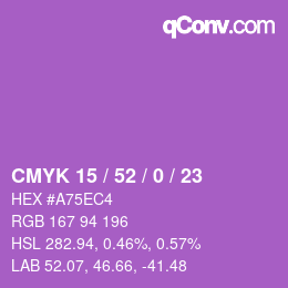 カラーコード: CMYK 15 / 52 / 0 / 23 | qconv.com