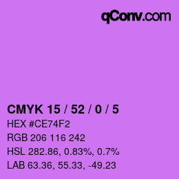 Color code: CMYK 15 / 52 / 0 / 5 | qconv.com