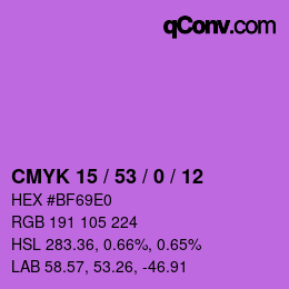 Color code: CMYK 15 / 53 / 0 / 12 | qconv.com