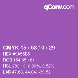 Color code: CMYK 15 / 53 / 0 / 29 | qconv.com