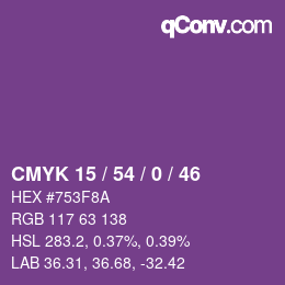 颜色代码: CMYK 15 / 54 / 0 / 46 | qconv.com