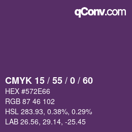 Color code: CMYK 15 / 55 / 0 / 60 | qconv.com
