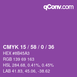 Color code: CMYK 15 / 58 / 0 / 36 | qconv.com