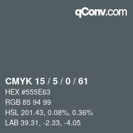 カラーコード: CMYK 15 / 5 / 0 / 61 | qconv.com