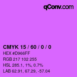 カラーコード: CMYK 15 / 60 / 0 / 0 | qconv.com